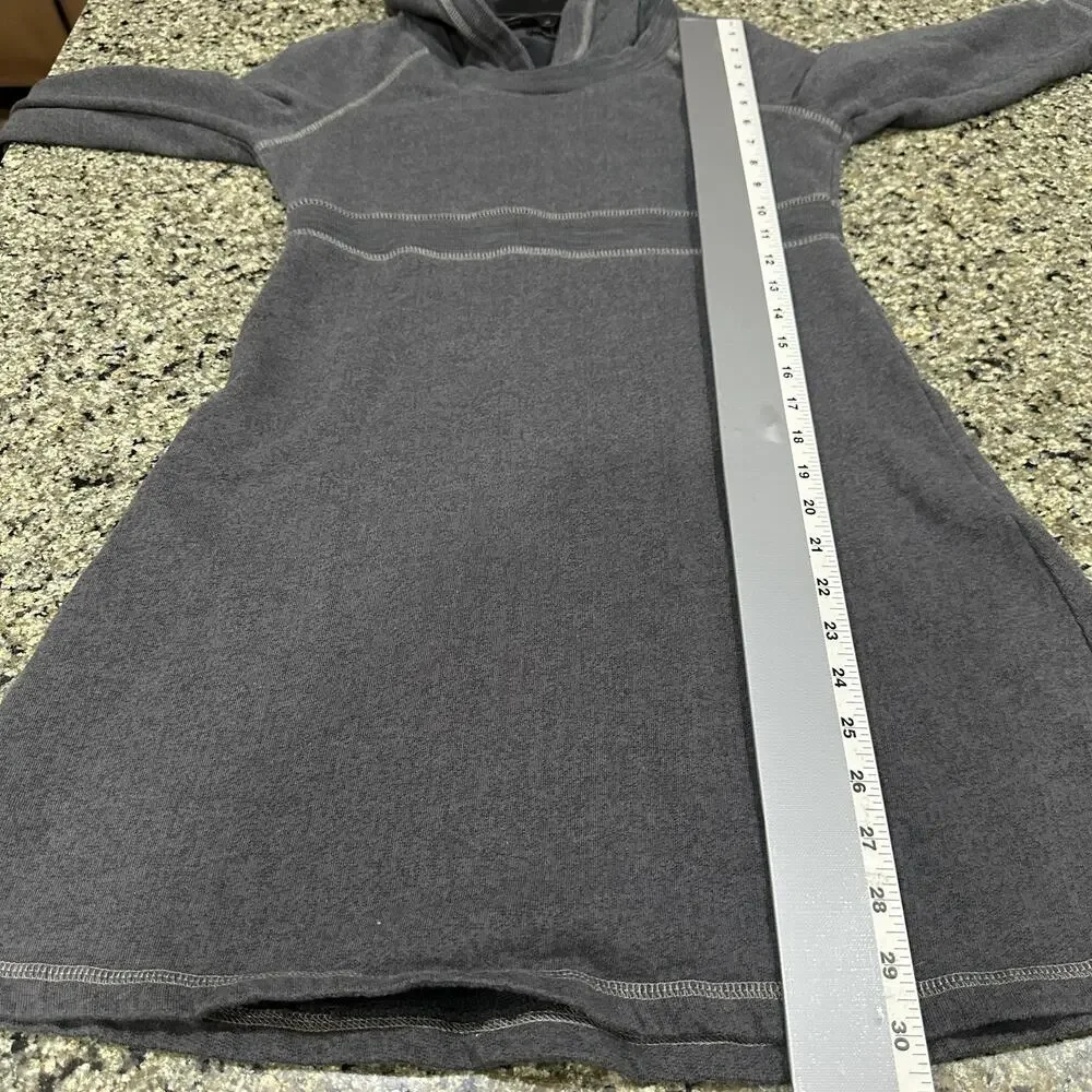 prAna Hoodie Dress Womens Small Gray Organic Cotton Long Sleeve Casual Pullover - Picture 4 of 6